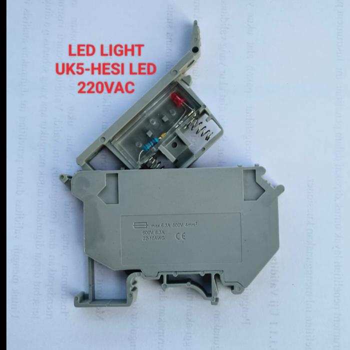 Gambar UK5-HESI-LED Fuse Terminal Block Din Rail (0.2~4mm) 24VDC 220VAC - LED 220VAC dari Aufa Dinamika Elektrik undefined Tokopedia