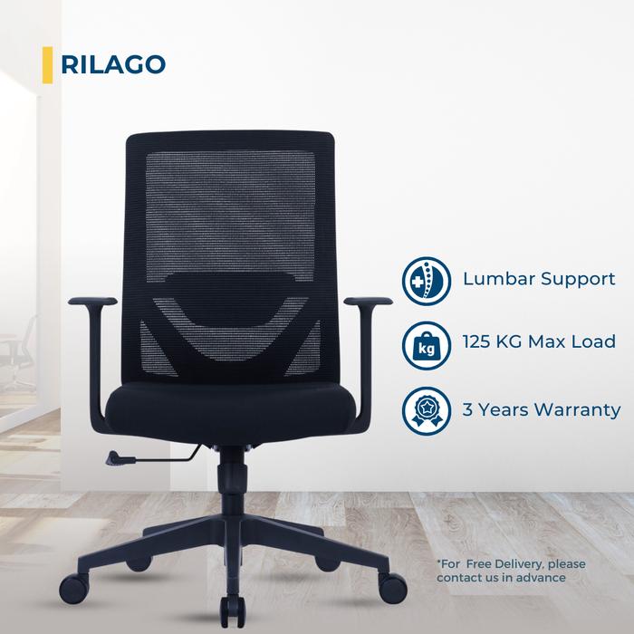 Gambar RILAGO Kursi Kerja Kantor Kursi Staff Ergonomis Office Chair LEXON - No-Headrest dari RILAGO undefined Tokopedia