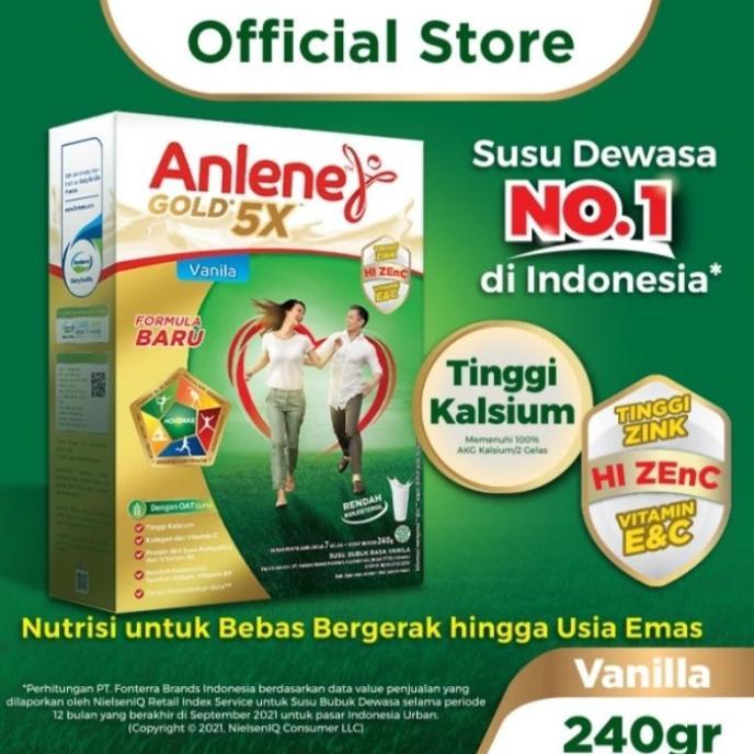 Gambar New Anlene Gold 5x Susu Bubuk 240gr High Quality - Vanila dari Haenori undefined 3 Tokopedia