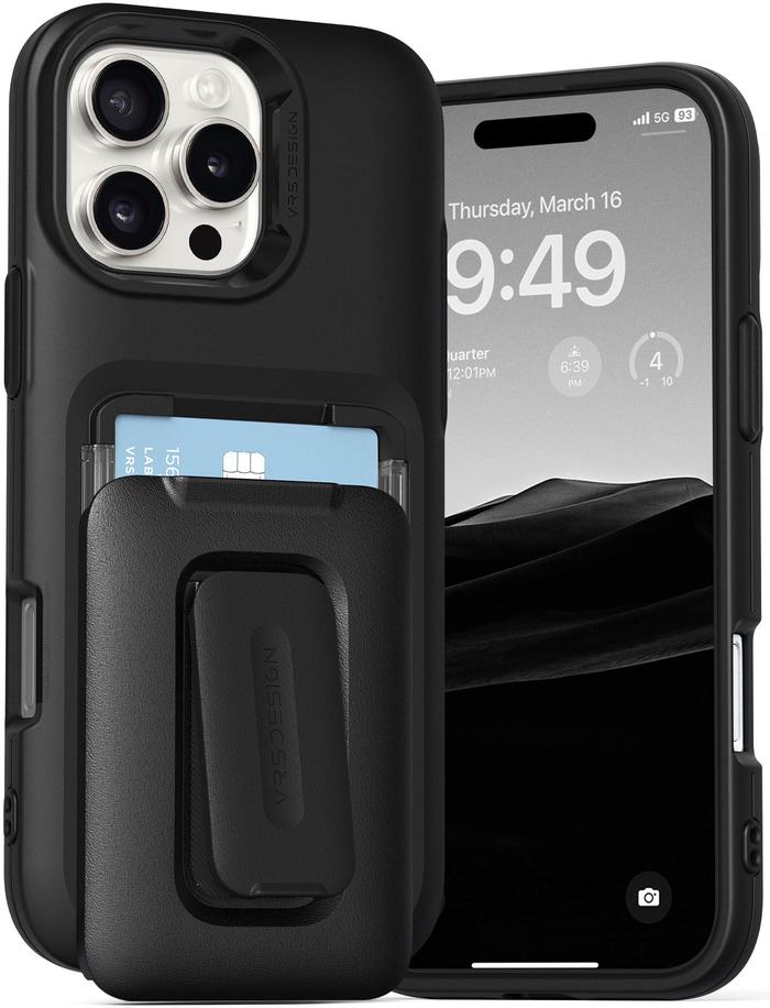 Gambar Case iPhone 16 Pro Max Plus VRS Design D Wallet Orb Card Holder Kickstand Casing - Black, iPh 16 Pro Max dari GET-WID undefined Tokopedia