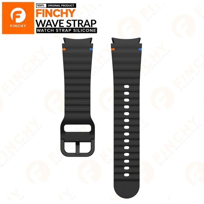 Gambar Finchy Wave Strap Samsung galaxy watch 7 44mm Replacement Silicone Wristband tali pengganti smartwatch - Black dari Finchy Indonesia undefined Tokopedia