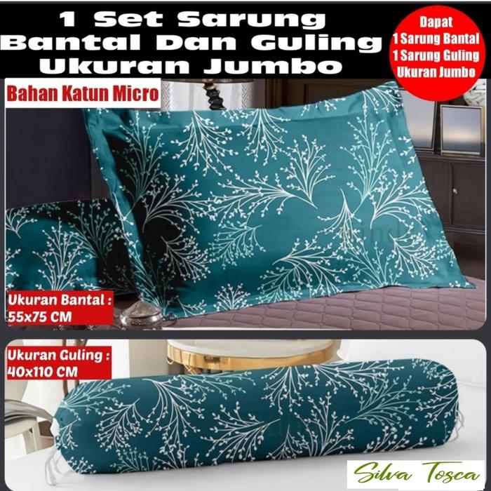 Gambar Sarung Bantal Dan Sarung Guling Sepasang Ukuran Kingkoil / Jumbo Bahan Bagus Katun Micro Motif - Silva Tosca dari Berrbi Shop_NEW undefined Tokopedia