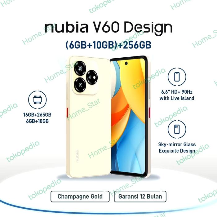 Gambar ZTE NUBIA V60 RAM 6GB+10GB / 256GB GARANSI RESMI 1 TAHUN - Yellow dari HomeStar01 undefined Tokopedia