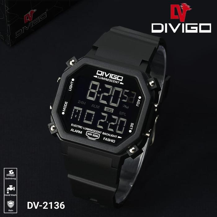 Gambar Jam Tangan Pria Digital DIVIGO DV-2136 Original Water Resistant - Hitam dari hosse acc undefined Tokopedia