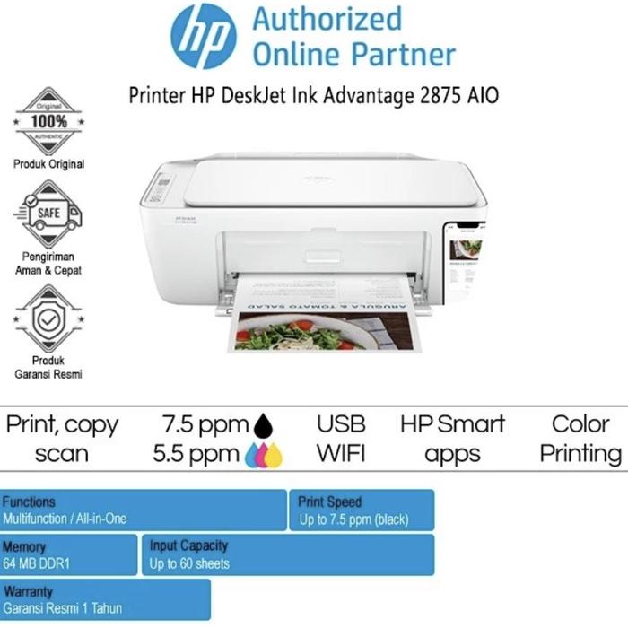 Gambar Printer HP Deskjet 2776 wireless HP2776 ink advantage printer wifi dari Graha Computer Lampung undefined Tokopedia