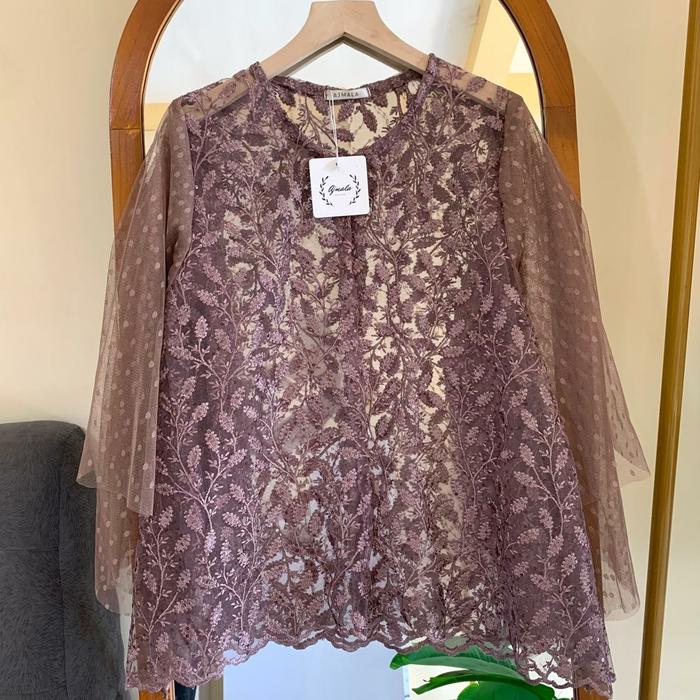 Gambar Outer brokat mix tile lux  / outer brukat mewah / baju kondangan / baju wisuda / Ajmala - Milo, L dari Ajmalaofficial undefined Tokopedia