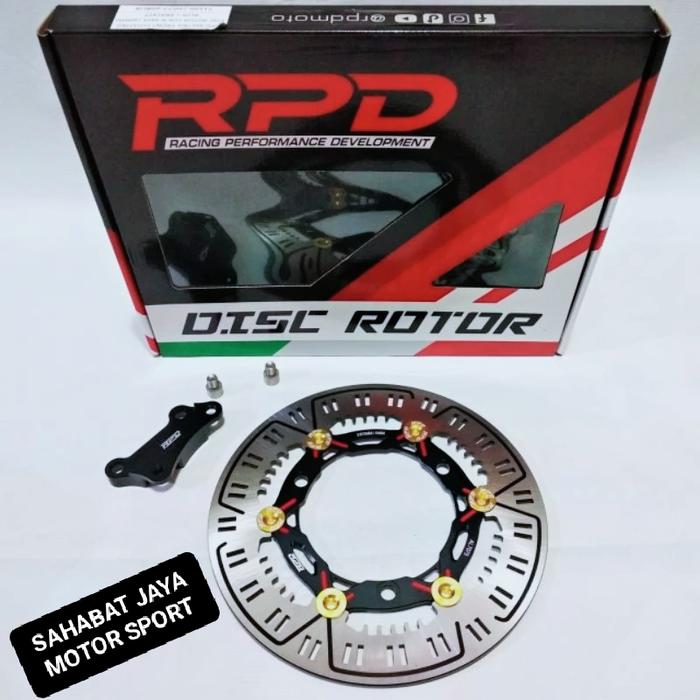Gambar Disc Cakram Piringan Depan Floating RPD Nmax Old Nmax New Turbo 260MM - HITAM GOLD, RPD NMAX 260MM dari SAHABATJAYAMOTORSPORT undefined Tokopedia