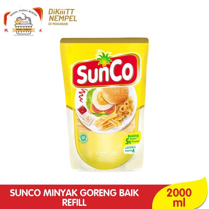 Gambar Minyak Goreng Sunco 2 Liter || Minyak isi ulang 2000 ml dari Amanah Sembako Solo undefined Tokopedia