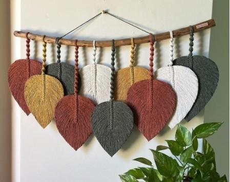 Gambar Macrame daun leaf / makrame hiasan dinding 100x55cm/ home decor - D dari Timandco undefined Tokopedia