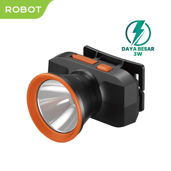 Gambar ROBOT Senter Lampu Kepala Headlamp Outdoor Camping/Emergency Lamp RT-HL02 LED 1200mAh Rechargeable Original - Garansi Resmi 1 Tahun - HL02 dari ROBOT Audio Indonesia undefined Tokopedia