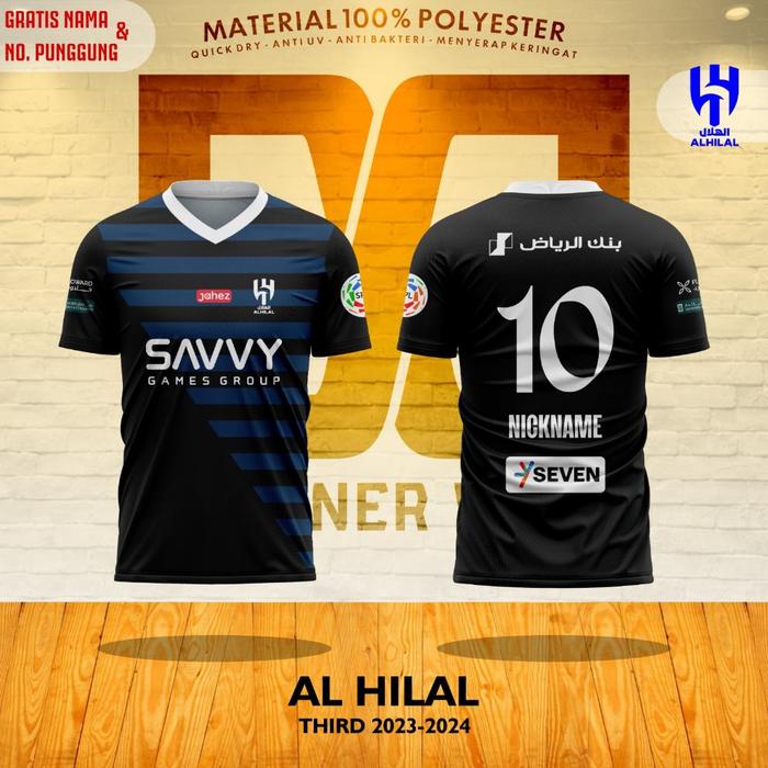 Gambar MURAH JERSEY KAOS BAJU ATASAN SUPORTER AL HILAL THIRD 2023/2024 ASLI - Atasan Anak, S dari Rapstroreid undefined Tokopedia