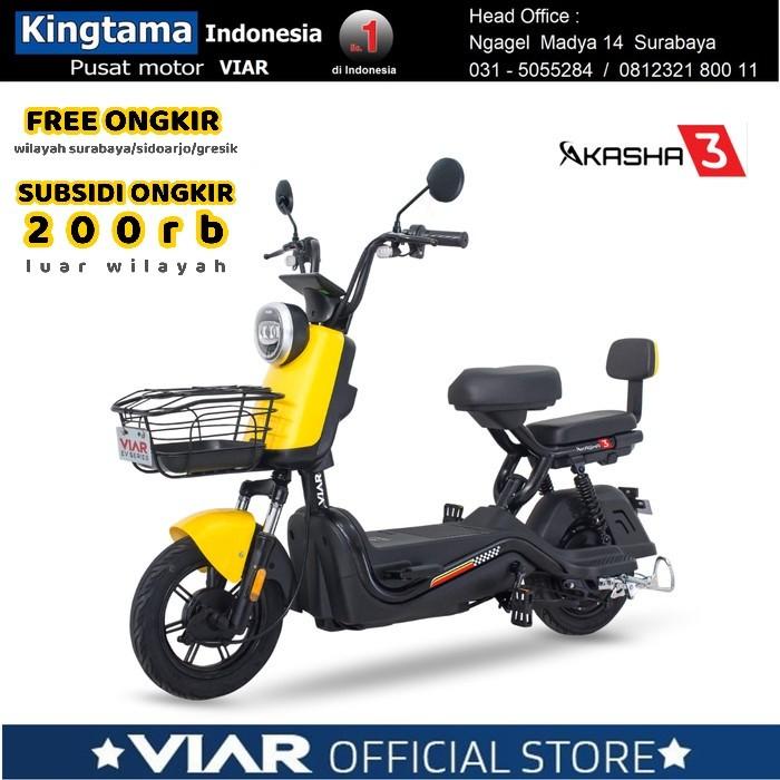 Sepeda Listrik VIAR AKASHA SURABAYA ORIGINAL Kuning, Luar Jawa
