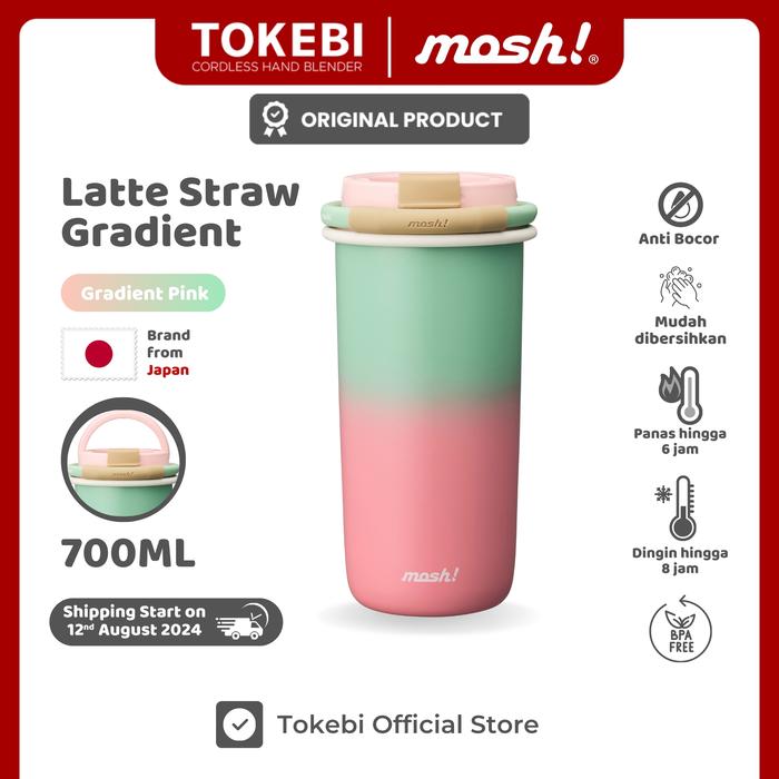 Gambar Mosh Latte Straw Gradient Tumbler - Botol Minum Stainless Steel 700ml - Blue dari TOKEBI Official undefined 5 Tokopedia