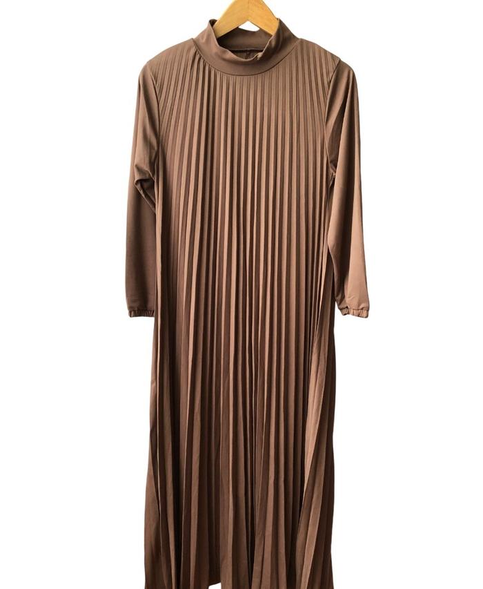 Gambar Dress Prisket Lengan Panjang Muslim Wanita Gamis Maxi Bumil FFDD033 - Cream dari Eve Maternity Store undefined Tokopedia