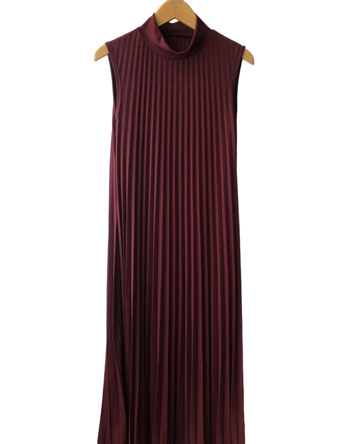 Gambar Dress Gamis Plisket Inner Dress Dalaman Manset Gamis Maxi FFDD030 - Maroon, All Size dari Eve Maternity Store undefined Tokopedia