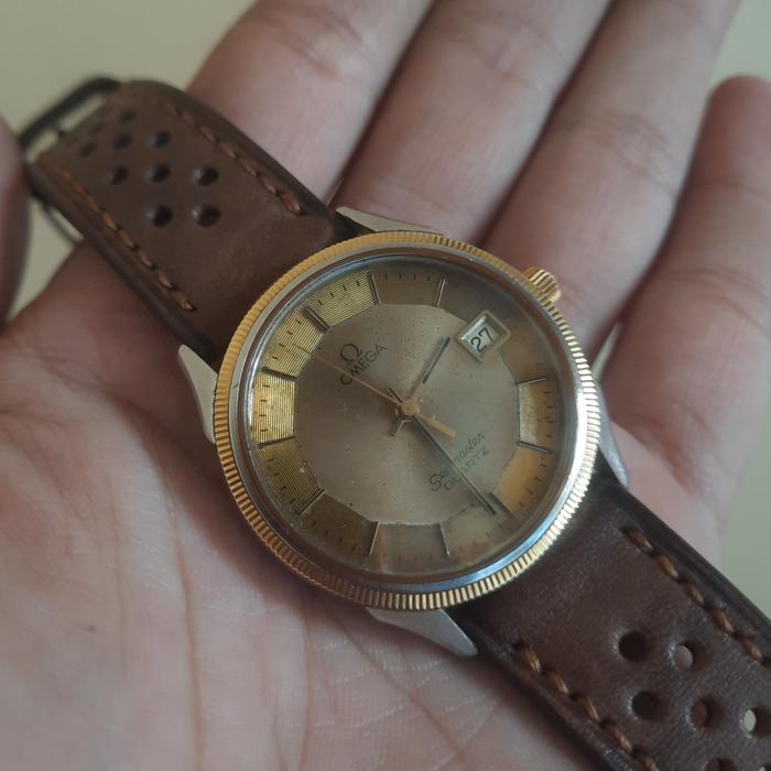 Jual (Sold) Jam Omega Seamaster Piepan Bezel 18K GP Vintage Swiss