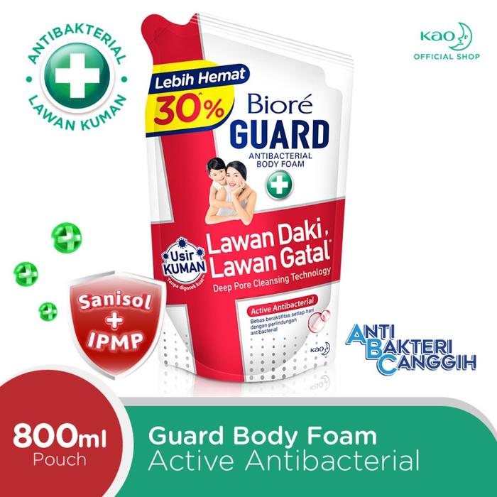 Gambar Biore Guard Active Antibacterial 800ml Pouch Refill - Sabun Mandi Cair dari Tower Techno undefined Tokopedia
