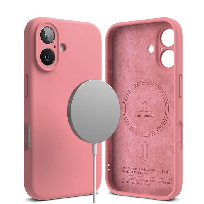 Gambar RINGKE Silicone Magnetic Protection Case for iPhone 16 / 16 Pus Magsafe Casing Softcase Original - Pink, IP 16 Plus dari Zeelot Indonesia undefined Tokopedia
