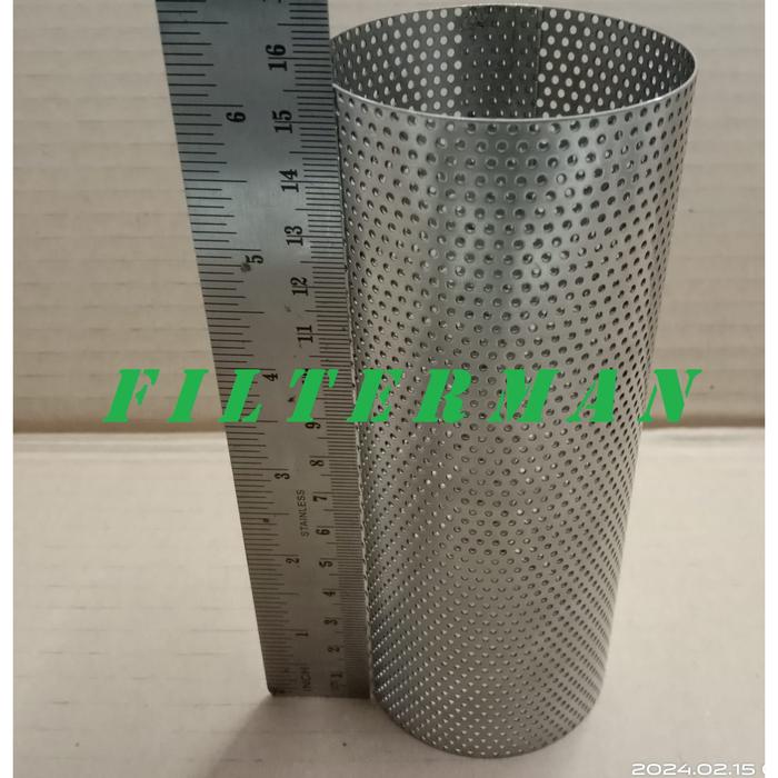Gambar Saringan Air Minyak Oil Water Filter Stainless Steel SS 304 Element Inline Bucket Y Strainer 2,5 " - 3" inch DN 65 - 80 Custom - Hole1.5xt.0.8mm, D.80 x H.185 mm dari Filterman undefined 4 Tokopedia