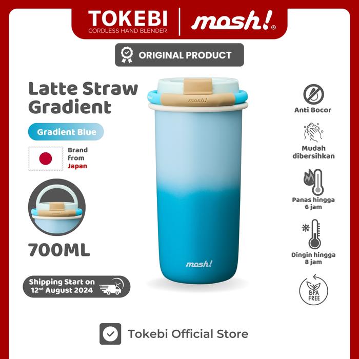 Gambar Mosh Latte Straw Gradient Tumbler - Botol Minum Stainless Steel 700ml - Blue dari TOKEBI Official undefined 4 Tokopedia