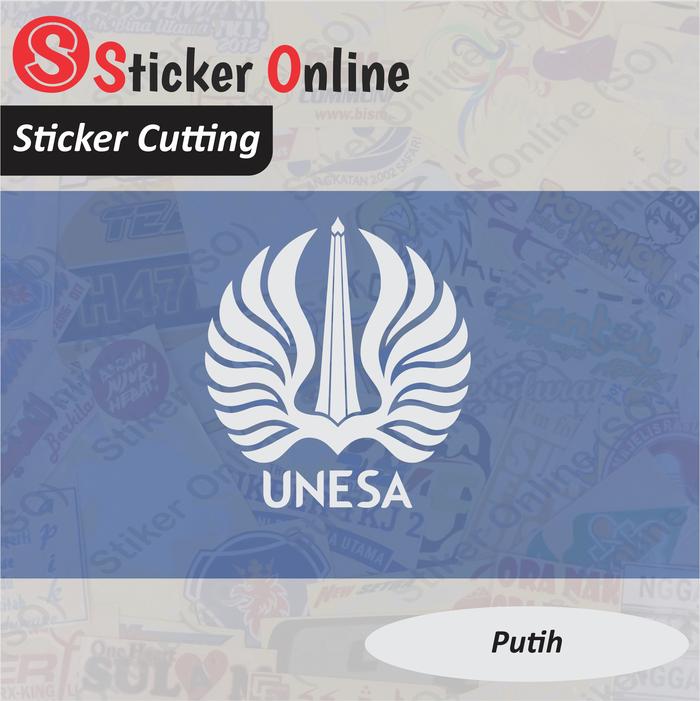 Gambar Stiker Universitas Negeri Surabaya UNESA | Sticker Cutting Logo UNESA Motor Mobil - Putih, 10cm x 8.9cm dari Sticker Online SO undefined Tokopedia