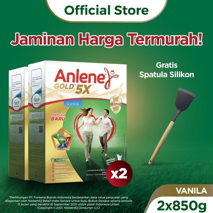 Gambar Anlene Gold 5X Susu Bubuk Vanilla 2X850G-Free Gift - Spatula Silikon dari Wanela Outlet undefined Tokopedia