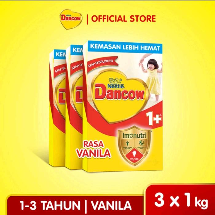 Gambar Dancow 1+ Vanilla (1-3 Tahun) 1kg ×3 dari Uki&#39;sss Store undefined Tokopedia