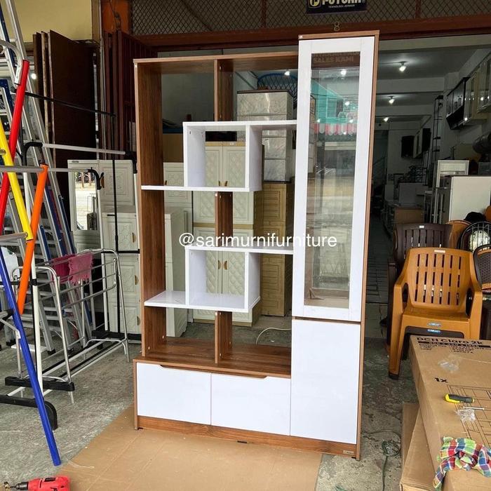 Gambar Lemari Pembatas 2 Sisi Model Sama/Buffet Ruang Tamu Noura DV-1240 120x40x200cm dari Sari Murni Kendari undefined Tokopedia