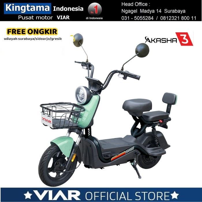 Sepeda Listrik VIAR AKASHA3 PROMO ORIGINAL Hijau, Pulau Jawa