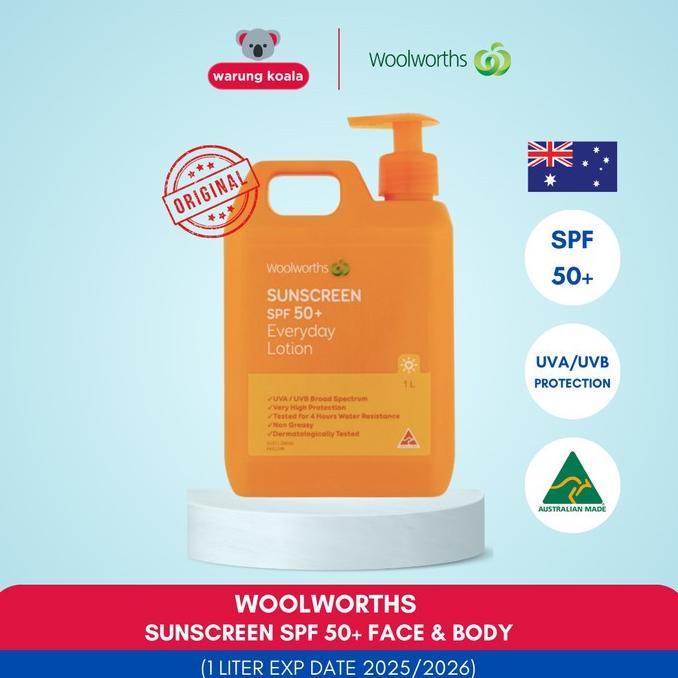 Gambar [Ready Stock] Sunscreen Woolworths SPF 50+ 1 Liter - 100 ml dari Aksesoris Bliss undefined Tokopedia