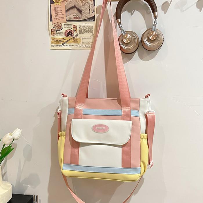 Gambar Mismi Mysha Tote Bag Tas Selempang Wanita Korean Style Sling Bag Perempuan Trendy - 43M - Merah Muda dari Mismi Official Store undefined Tokopedia