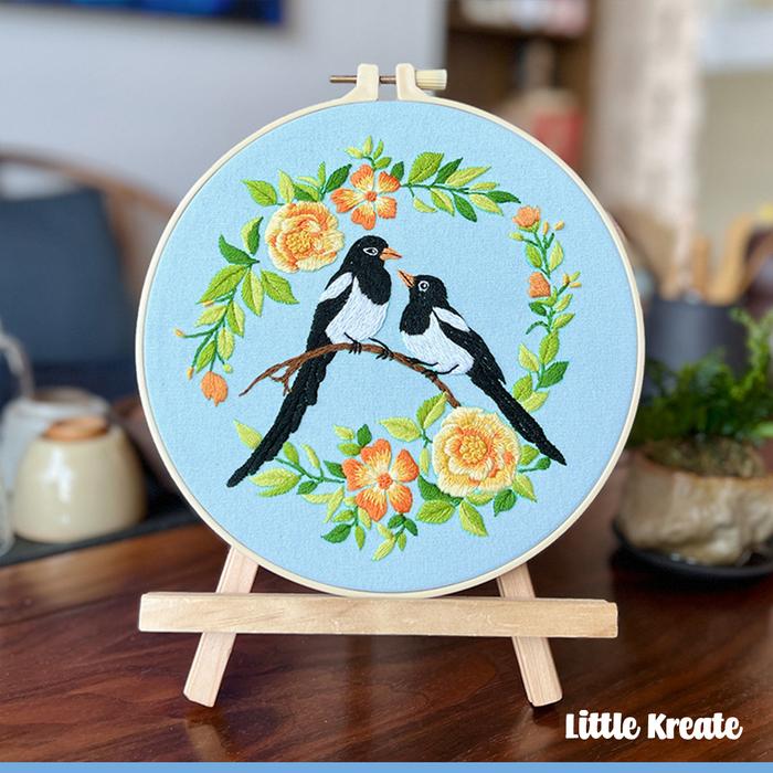 Gambar HE#06 DIY Hand Embroidery Kit / Paket Sulam Benang / Set Jahit Bordir - Elegant Bird dari Little Kreate undefined Tokopedia