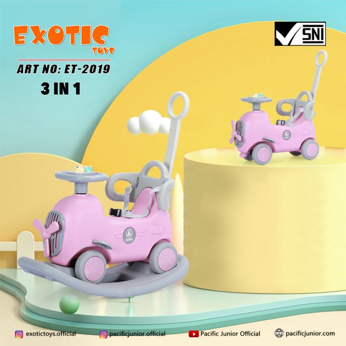 Gambar Mainan RIDE ON ET 2019 EXOTIC Ride On ( 3 IN 1 ) Mobil Dorong Ayunan - Merah Muda dari Reborn Baby Shop undefined Tokopedia