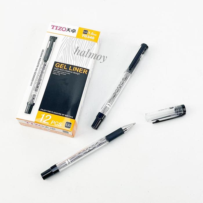 Gambar PULPEN GEL / CAIR TIZO TG 340 1.0 MM ( HITAM DAN BIRU )(1BOX = 12 PCS) - Hitam dari HALMOY undefined Tokopedia