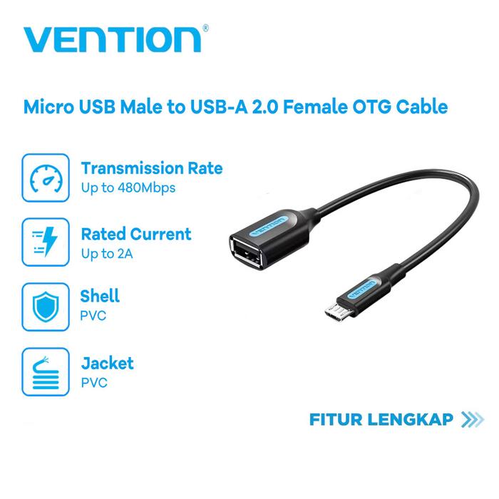 Jual Vention Kabel OTG Micro Usb Micro b Type C Mini Usb 5 Pin - CCU ...