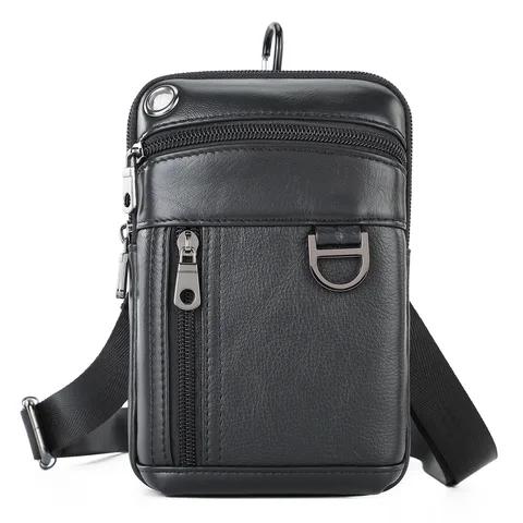Gambar Tas Selempang pria HP Smartphone Case Tempat Handphone Kulit Asli - Hitam dari Griya Dompet & Gesper undefined Tokopedia