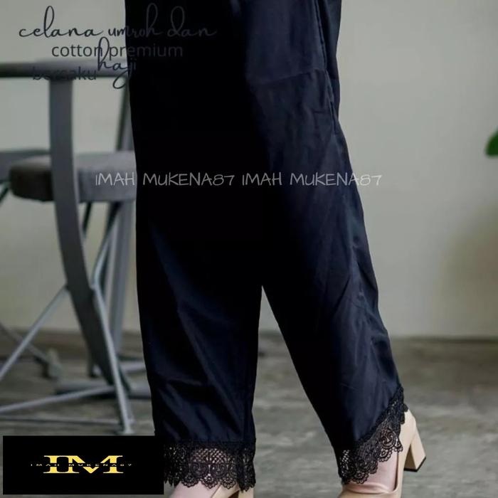 Gambar CELANA UMROH HAJI Katun Premium Renda Mewah - Hitam, jumbo dari Imah mukena87 undefined Tokopedia