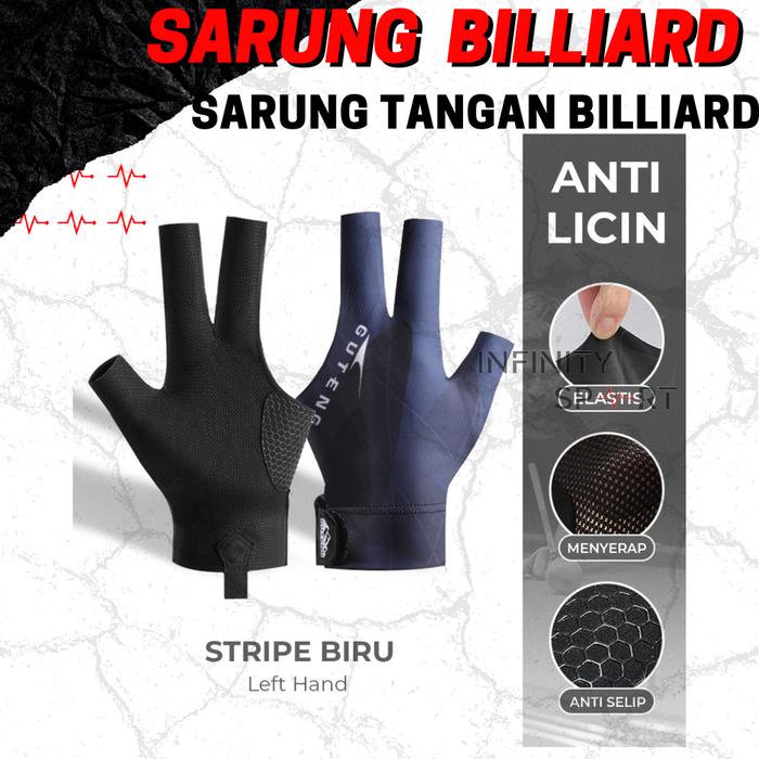 Gambar Sarung tangan billiard Glove billiard Guteng - STRIPE BIRU dari Infinity Sportt undefined Tokopedia
