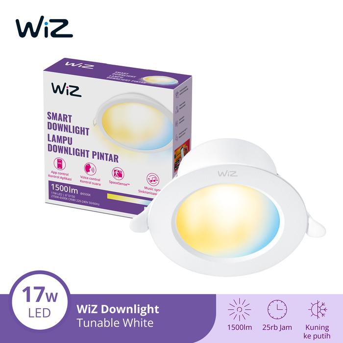 Gambar [PROMO] WiZ Lampu Smart LED Downlight 17W WiFi Tunable White - Ceiling Plafon Panel dari WiZ Lighting Official Shop undefined Tokopedia