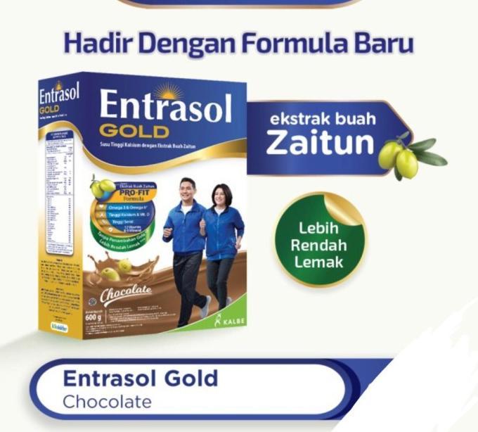 Gambar Entrasol Gold - Nutrisi Tinggi Kalsium + Ekstrak Buah Zaitun - Coklat - 580 gram dari Ecofresh Store undefined Tokopedia