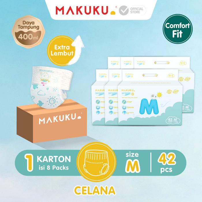 Gambar [6 PACK] MAKUKU SAP Diapers Comfort Fit Jumbo NB/S/M/L/XL/XXL - M42 dari MAKUKU_NEW undefined Tokopedia