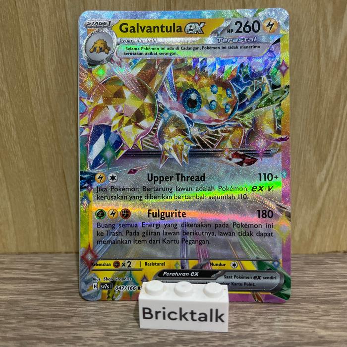 Gambar TCG SV7S Joltik 046/166 C / Galvantula ex RR 047/166 Trading Card Game Bahasa Indonesia - Galvantula dari bricktalk undefined Tokopedia