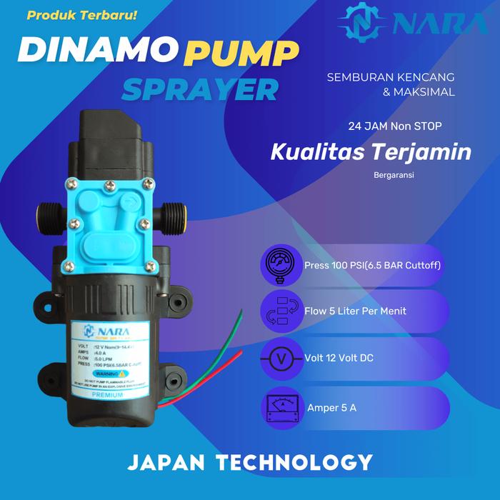Gambar Dinamo Pompa air DC 12V 4A 100psi 5lpm NARA sprayer pump - DRAT-DRAT dari PUROTANI.ID undefined Tokopedia