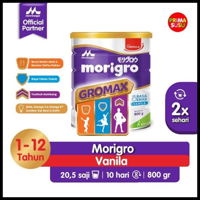 Gambar Stok Baru Morinaga Morigro Gromax 800Gr Vanila, Madu Terlaris|Best Seller - Vanila dari hernanhore undefined Tokopedia