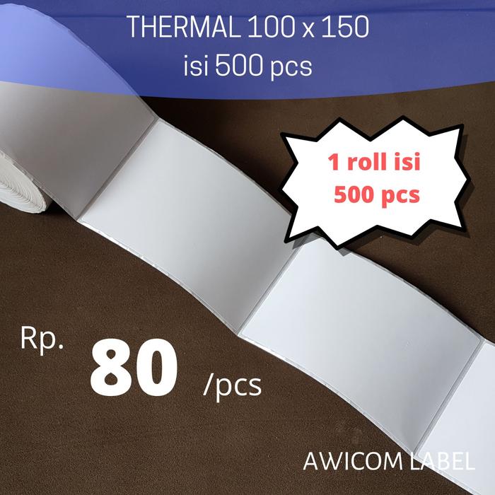 Gambar Label Barcode Direct Thermal 100 X 150 mm 100x150 4x6" A6 isi 500 - Non Premium dari Awicom Shop undefined Tokopedia