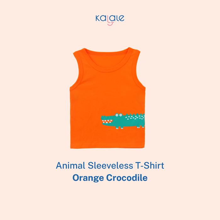 Gambar Kalale Kaos Singlet Anak Laki Laki Perempuan  Motif Hewan 1 2 3 4 Tahun - Orange Crocodil, 3-4 tahun dari Kalale undefined Tokopedia