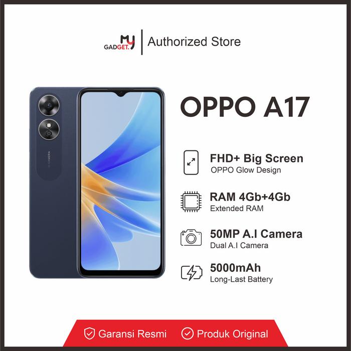 Gambar OPPO A17 4/64Gb Gaaransi Resmi OPPO Indonesia - Midnight Black dari Wall.B Shop undefined Tokopedia
