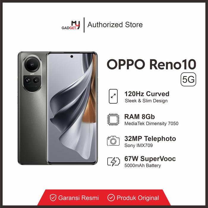 Gambar OPPO Reno10 5G 8/256Gb Garansi Resmi OPPO Indonesia - Hitam dari Wall.B Shop undefined Tokopedia