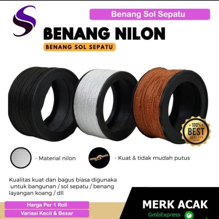 Gambar Benang Nilon Sol Sepatu Warna Benang Bangunan Alat Jahit Sepatu Serbaguna Nylon Bendera Layangan Kuat Tanpa Putus Benang Tukang Harga Per Rol Murah - Hitam(Kecil) - Hitam(Kecil) dari SUTACI Store undefined Tokopedia