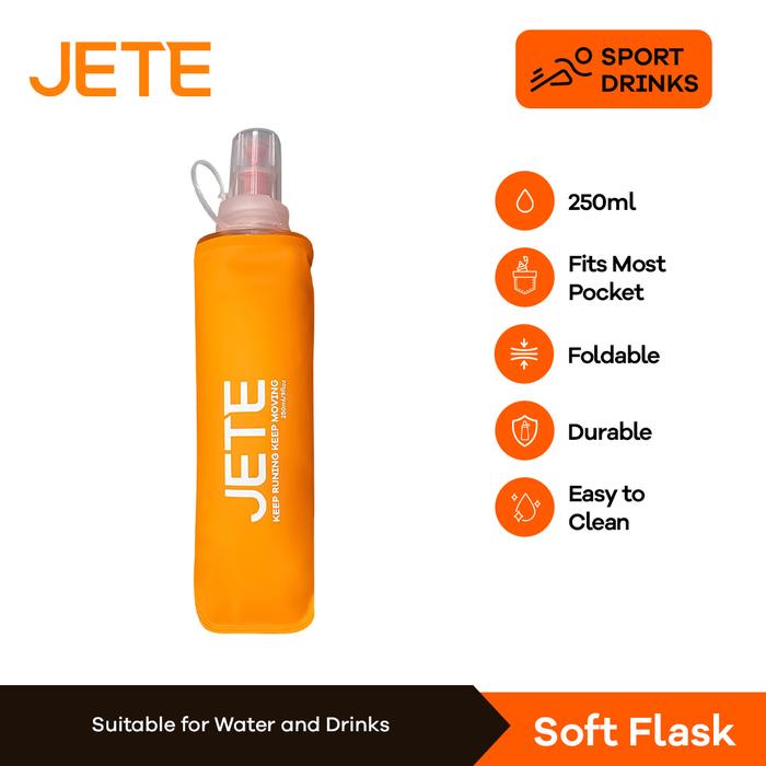 Gambar Soft Flask JETE Soft Flask 250ml | 500ml Botol Air Lipat Silicone Foldable Sport Water Bottle Minum Olahraga Lari Running BPA Free - 250ml dari JETE Authorized Store undefined Tokopedia